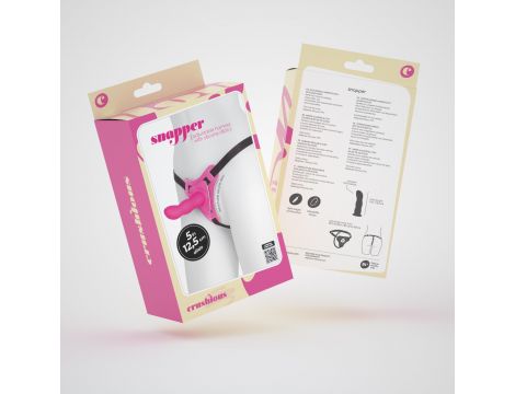 Strapon falowany silikonowy Crushious Snapper różowy 12,5 cm - 8