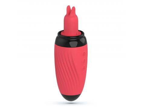 Stymulator z ssaniem i wibrującymi językami Crushious Scarlet USB - 4