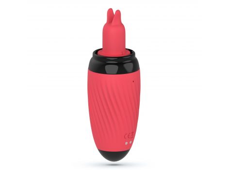 Stymulator z ssaniem i wibrującymi językami Crushious Scarlet USB - 8