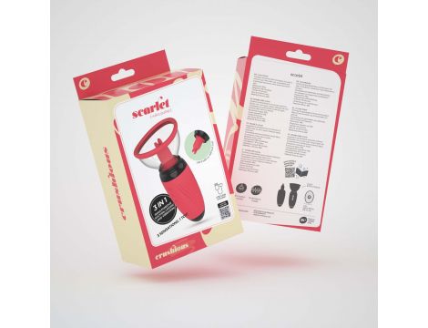 Stymulator z ssaniem i wibrującymi językami Crushious Scarlet USB - 7