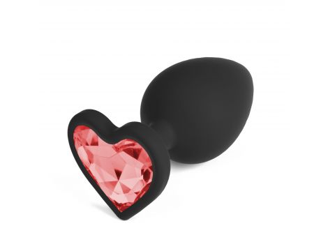 Silikonowy korek analny Crushious Cuore mały z 4 kryształkami 7cm