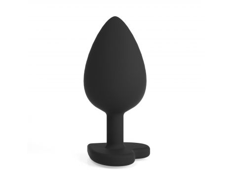 Silikonowy korek analny Crushious Cuore mały z 4 kryształkami 7cm - 3