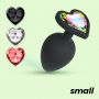 Silikonowy korek analny Crushious Cuore mały z 4 kryształkami 7cm - 5