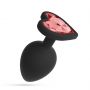Silikonowy korek analny Crushious Cuore mały z 4 kryształkami 7cm - 3
