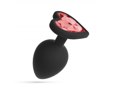 Korek analny Crushious Cuore regularny z wymiennymi kryształkami 8cm - 6