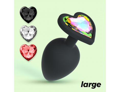 Plug analny Crushious Cuore Large z wymiennymi kryształkami - 3