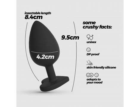 Plug analny Crushious Cuore Large z wymiennymi kryształkami - 9