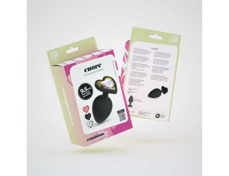 Plug analny Crushious Cuore Large z wymiennymi kryształkami - 8
