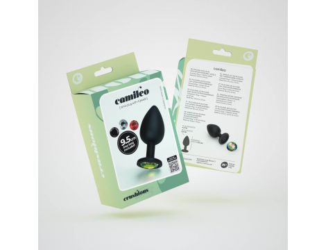 Korek analny Crushious Camileo duży z 4 wymiennymi kryształkami 9,5 cm - 10