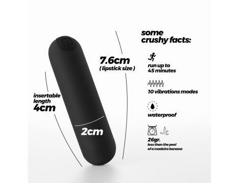 Mini wibrator iMoan Crushious czarny USB 7,6 cm - 6