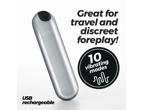 Wibrator mini Crushious iMoan srebrny USB 7,6 cm