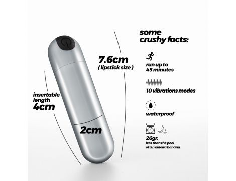 Wibrator mini Crushious iMoan srebrny USB 7,6 cm - 5