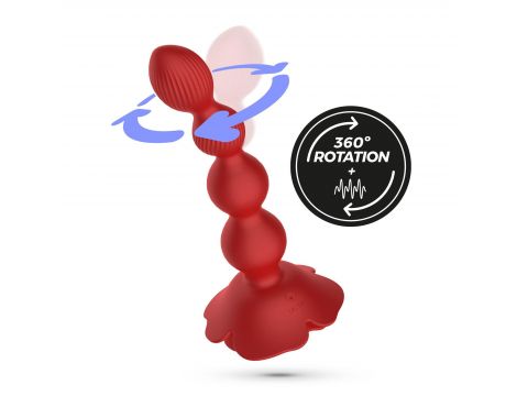 Korek analny wirujący Crushious Rosaline z pilotem silikonowy 19cm - 7