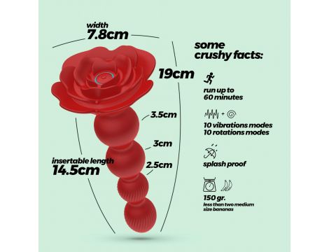 Korek analny wirujący Crushious Rosaline z pilotem silikonowy 19cm - 9
