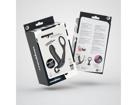 Masażer prostaty Crushious Magoo z pierścieniem i pilotem USB 14 cm - 8