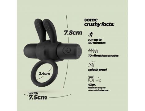 Pierścień erekcyjny wibrujący Crushious Wonka silikonowy USB 7,8 cm - 9