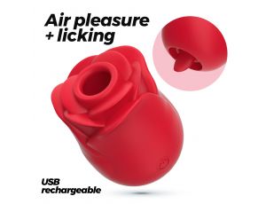 Stymulator łechtaczki z językiem Crushious Rosita silikonowy USB 6 cm