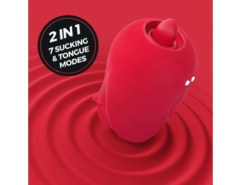 Stymulator łechtaczki z językiem Crushious Rosita silikonowy USB 6 cm - 9