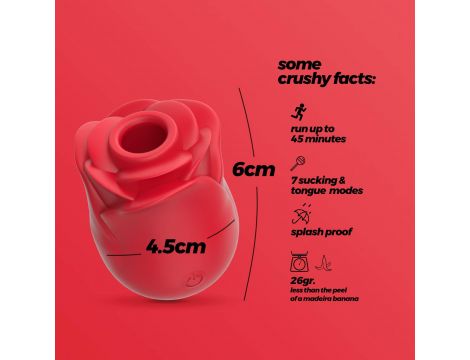 Stymulator łechtaczki z językiem Crushious Rosita silikonowy USB 6 cm - 7