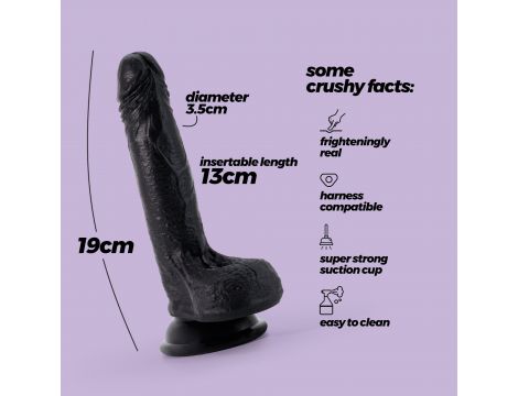 Dildo realistyczne Crushious Inviktus silikonowe czarne 19 cm - 7