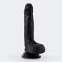 Dildo realistyczne Crushious Inviktus silikonowe czarne 19 cm - 5