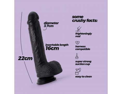 Dildo realistyczne silikonowe Inviktus Crushious 22 cm czarny - 7