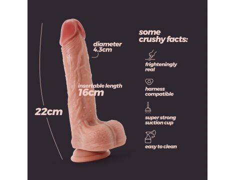 Dildo realistyczne Crushious Inviktus płynny silikon 22 cm cielisty - 7