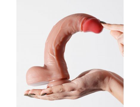 Dildo realistyczne Crushious Inviktus 9 cieliste 23 cm płynny silikon - 8