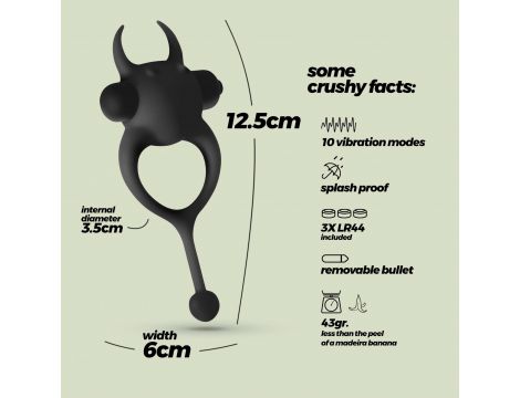 CRUSHIOUS DAEMON VIBRATING COCKRING BLACK - 11