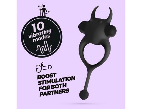 CRUSHIOUS DAEMON VIBRATING COCKRING BLACK - 10