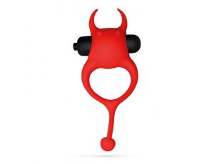 Pierścień erekcyjny wibrujący Daemon Crushious czerwony silikonowy 12,5 cm