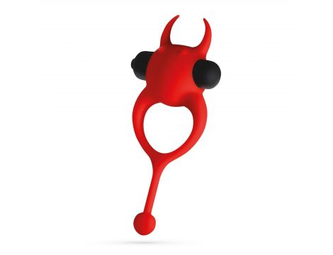 Pierścień erekcyjny wibrujący Daemon Crushious czerwony silikonowy 12,5 cm - 4