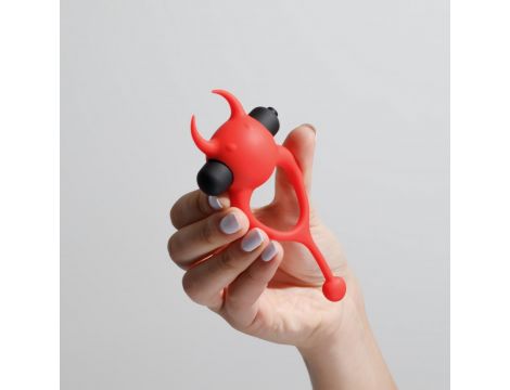 Pierścień erekcyjny wibrujący Daemon Crushious czerwony silikonowy 12,5 cm - 6