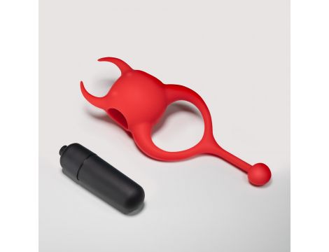 Pierścień erekcyjny wibrujący Daemon Crushious czerwony silikonowy 12,5 cm - 7