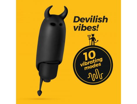 Wibrator mini Crushious O Pet Devil czarny 10 trybów 9 2 cm - 10