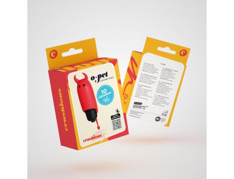 CRUSHIOUS O-PET DEVIL WITH 10 VIBRATION BULLET RED - 11
