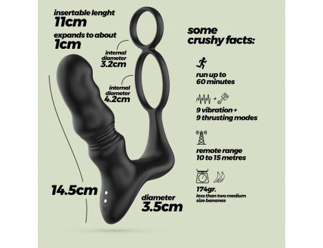 CRUSHIOUS CRIXUS PROSTATE VIBRATOR WITH REMOTE CONTROL