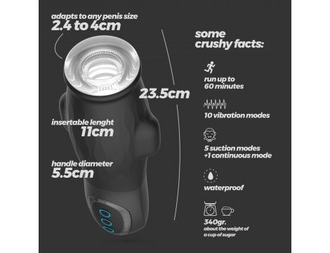 CRUSHIOUS GARGANTUA MASTURBATOR WITH REMOVABLE SLEEVE, SUCTION AND FREE LUBRICANT - 7