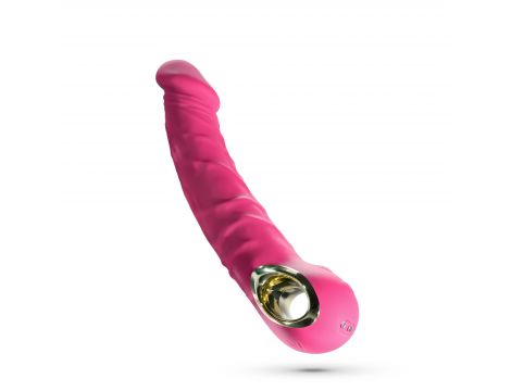 Wibrator realistyczny Crushious Magnus Bend zginany różowy USB - 2