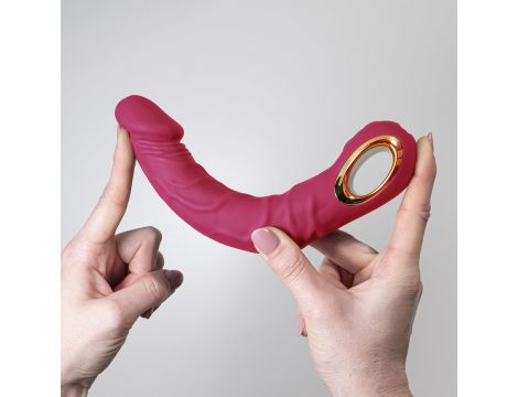 Wibrator realistyczny Crushious Magnus Bend zginany różowy USB - 9