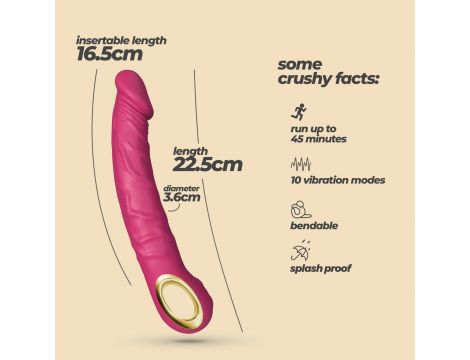 Wibrator realistyczny Crushious Magnus Bend zginany różowy USB - 5