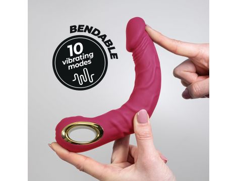 Wibrator realistyczny Crushious Magnus Bend zginany różowy USB - 7