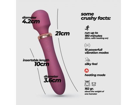 Masażer wibracyjny Jinx Crushious czerwone wino 21 cm - 6