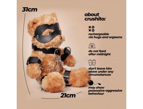 Miś bondage Crushito Crushious czarny 31 cm - 5