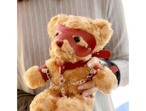 Miś bondage Crushito Crushious czerwony 31 cm - 2
