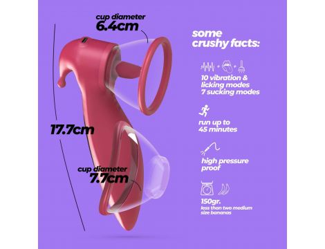 Stymulator ssący Crushious Saci silikonowy USB 17,7 cm - 8
