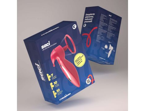 Stymulator ssący Crushious Saci silikonowy USB 17,7 cm - 9