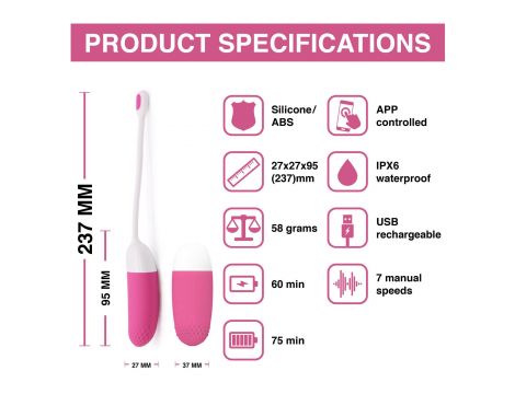 Magic Motion - Vini App Controlled Love Egg Pink - 11