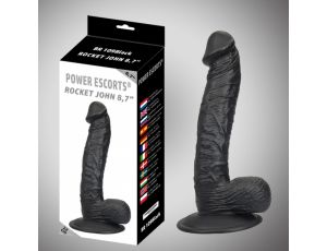 Rocket john 8,7 inch black  realistic  dildo  8,7  inch /  22 cm