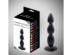 Rocket drill 5,2 inch black big anal plug 5,2 inch / 13 cm